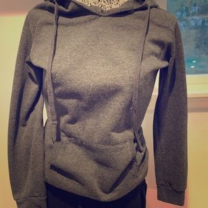 Gray fuzzy sweatshirt